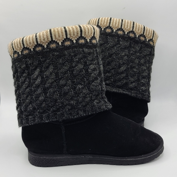 Muk Luks Womens Cheryl Boots Size 10 Sweater Knit Fold Over - Picture 7 of 15